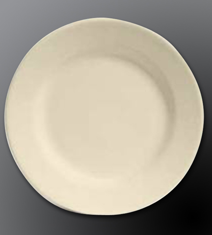 Rolled Edge Ceramic Dinnerware Dover White Plate 12" Dia.